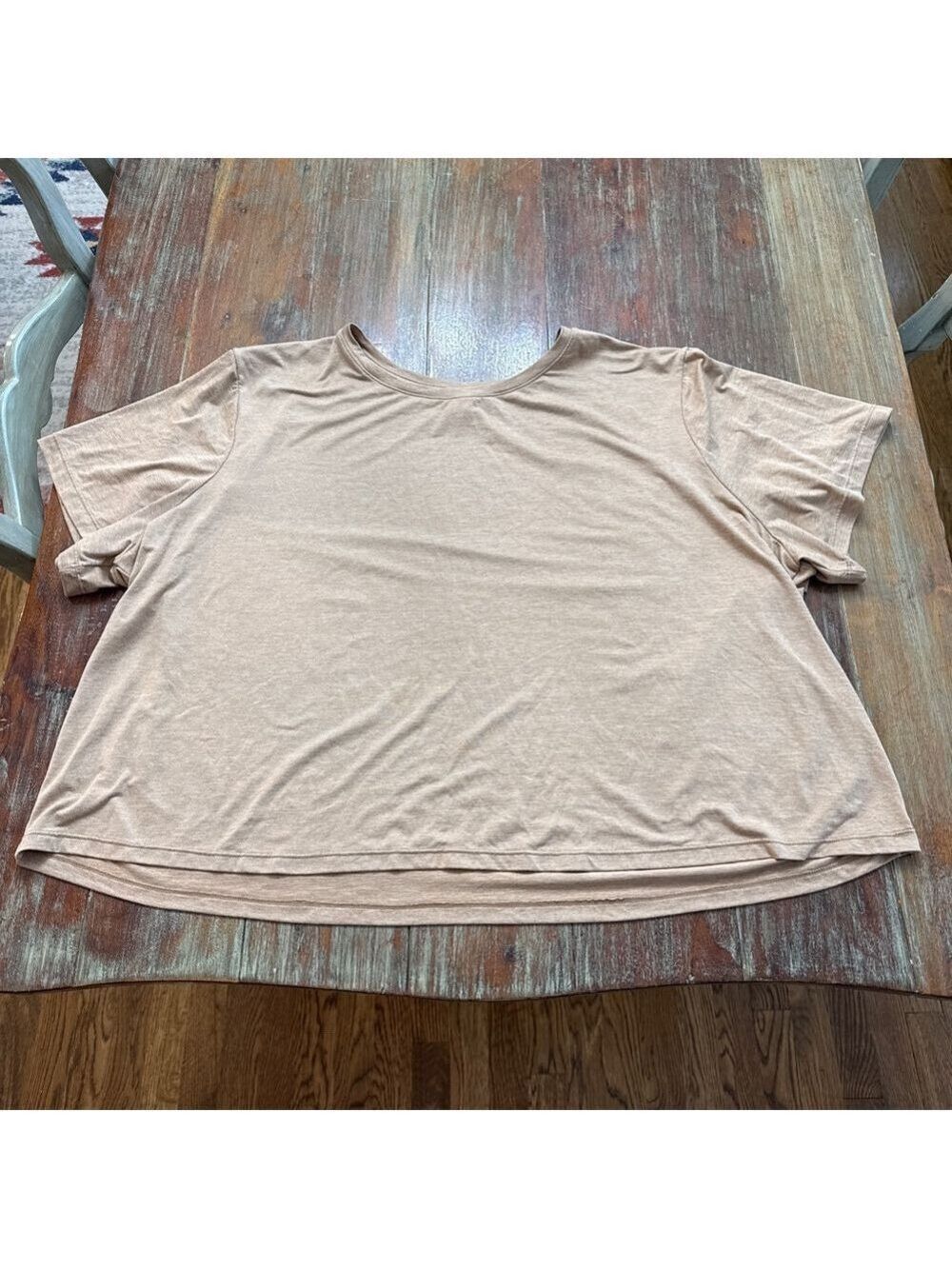 Xersion Women's 3X Tan Heathered Activewear T-Shirt Short Sleeve Scoop Neck